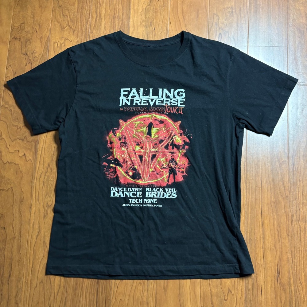 Falling In Reverse Popular MonsTOUR II World Domination Tour Shirt XL Black 2024